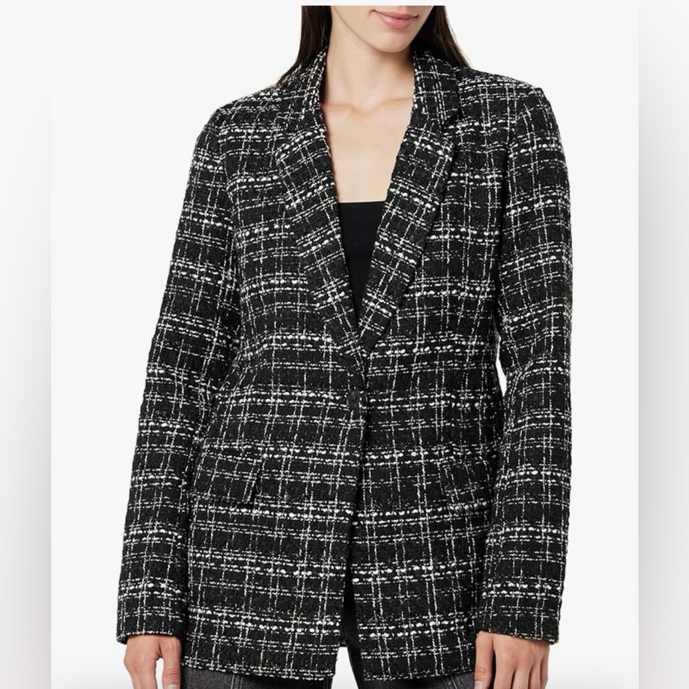 NEW The Drop Women's Tweed Blake Long Blazer Small $90